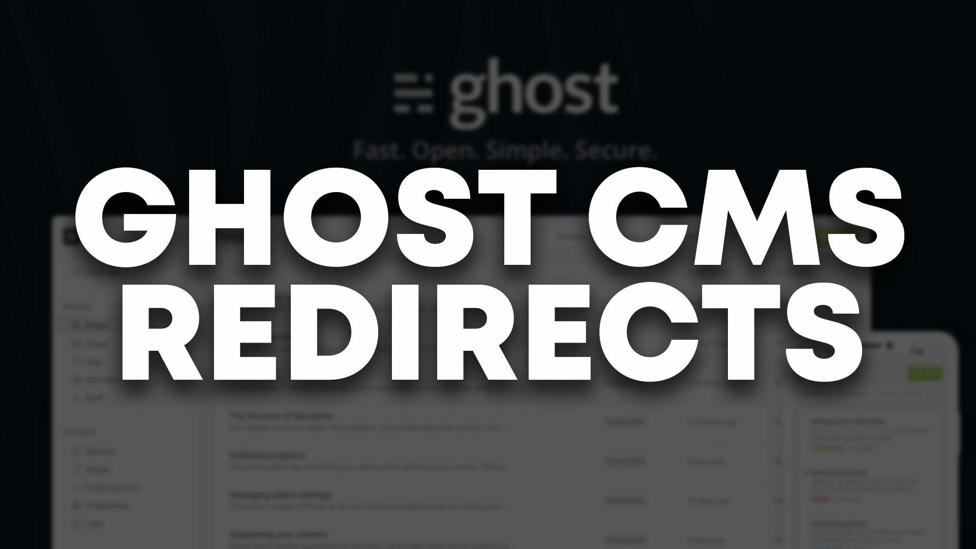 Wie konfiguriere ich eine 301-Weiterleitung in Ghost CMS?
