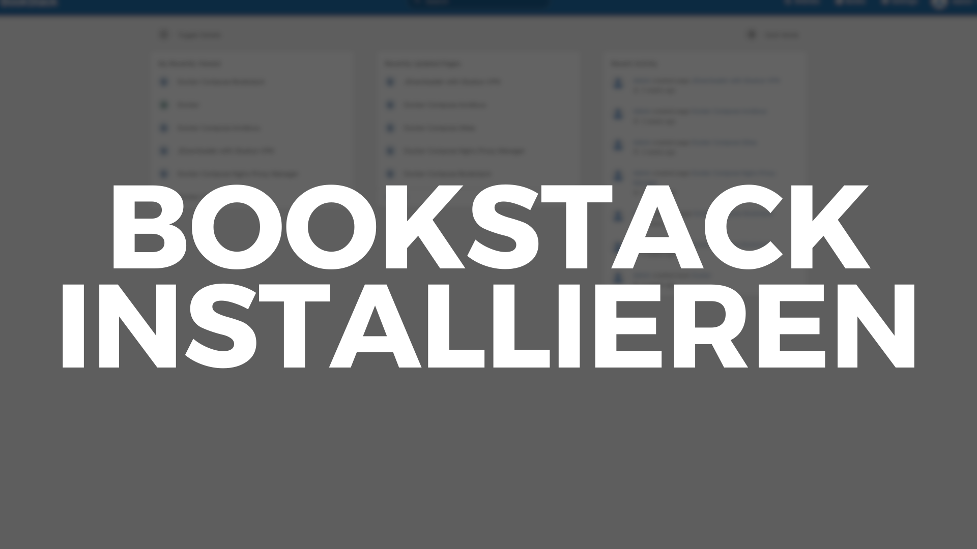 Bookstack mit Docker-Compose installieren