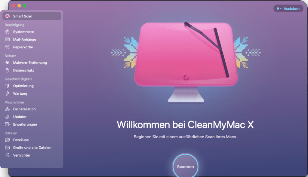 Ein Screenshot aus dem Programm CleanMyMac X